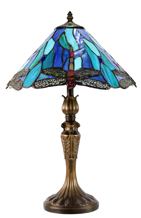 ANNIKA: Blue Dragonfly Leadlight Table Lamp