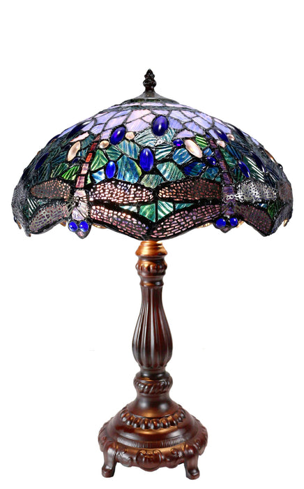 Blue Dragonfly Leadlight Table Lamp (Avail in 2 sizes)