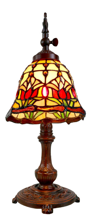 Red Tulip Edwardian Leadlight Table Lamp