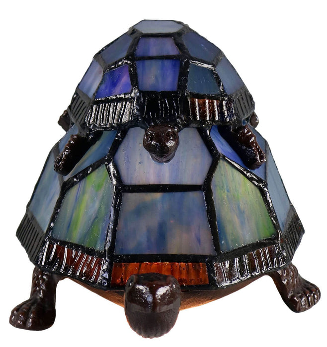Piggyback Turtle Leadlight Table Lamp