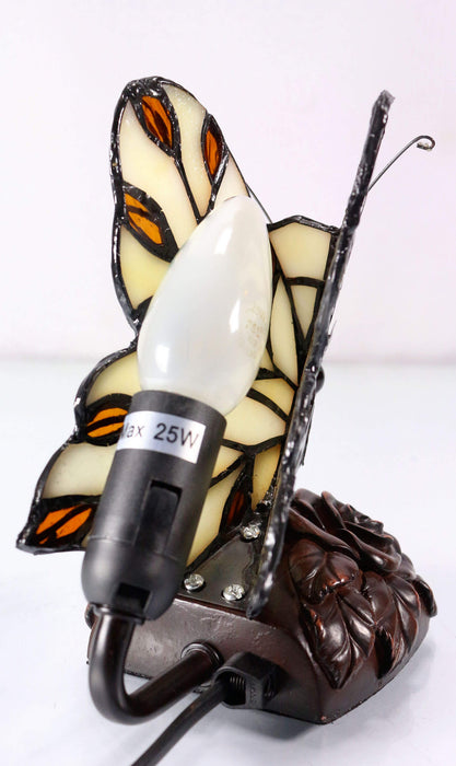 Beige Butterfly Leadlight Table Lamp