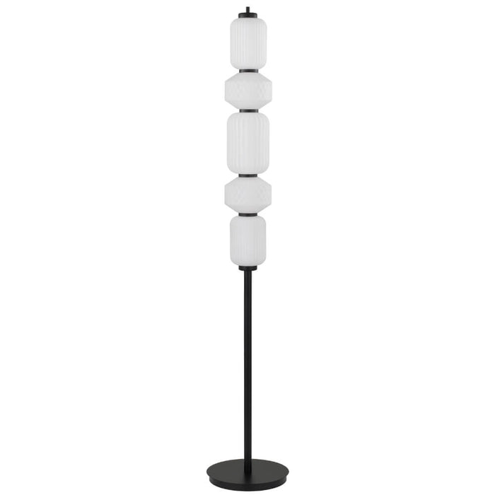 TORSO: Elegant Dimmable LED Floor Lamp with Glass Shade (Available in Black & Brass)