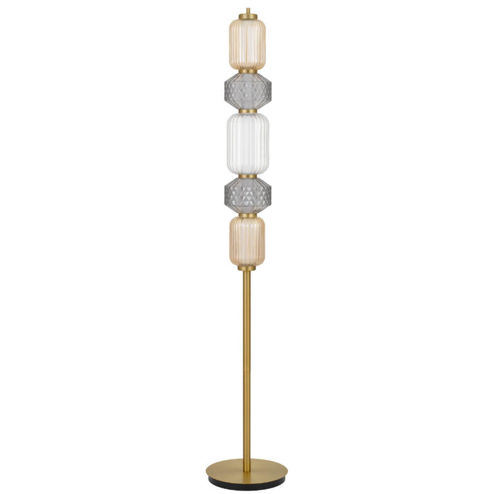 TORSO: Elegant Dimmable LED Floor Lamp with Glass Shade (Available in Black & Brass)