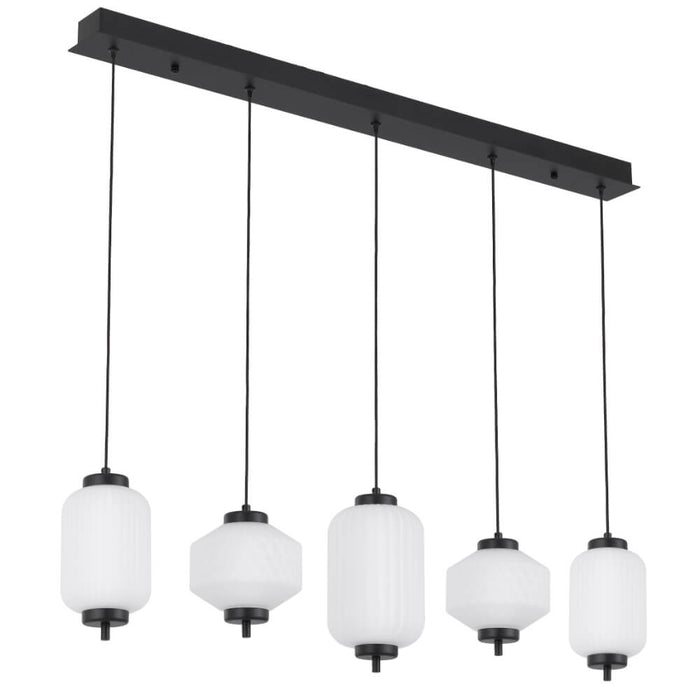 TORSO: 5 Light Glass Linear LED Bar Pendant Light (Available in Brass & Black)