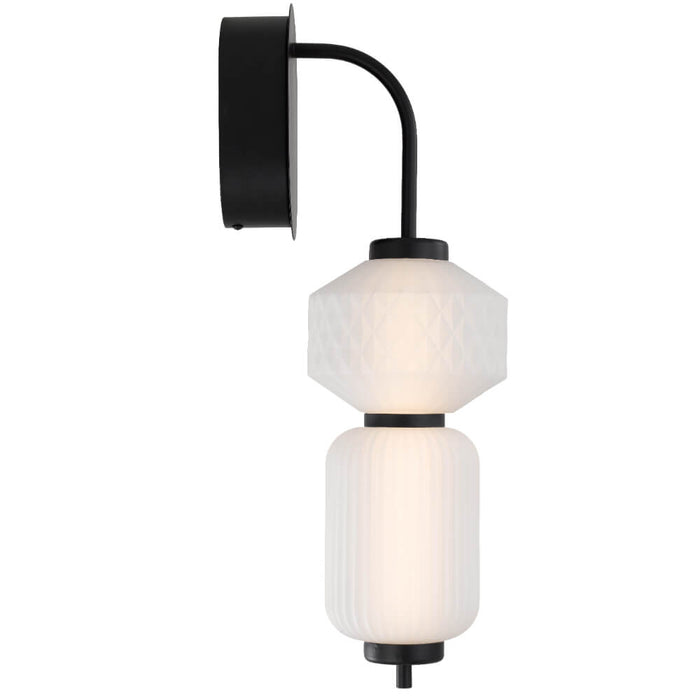 TORSO: IP20 3000K LED Wall Light with Glass Shade (available in Black & Brass)