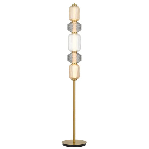 Telbix TORSO: Elegant Dimmable LED Floor Lamp with Glass Shade (Available in Black & Brass)