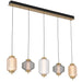 Telbix TORSO: 5 Light Glass Linear LED Bar Pendant Light (Available in Brass & Black)