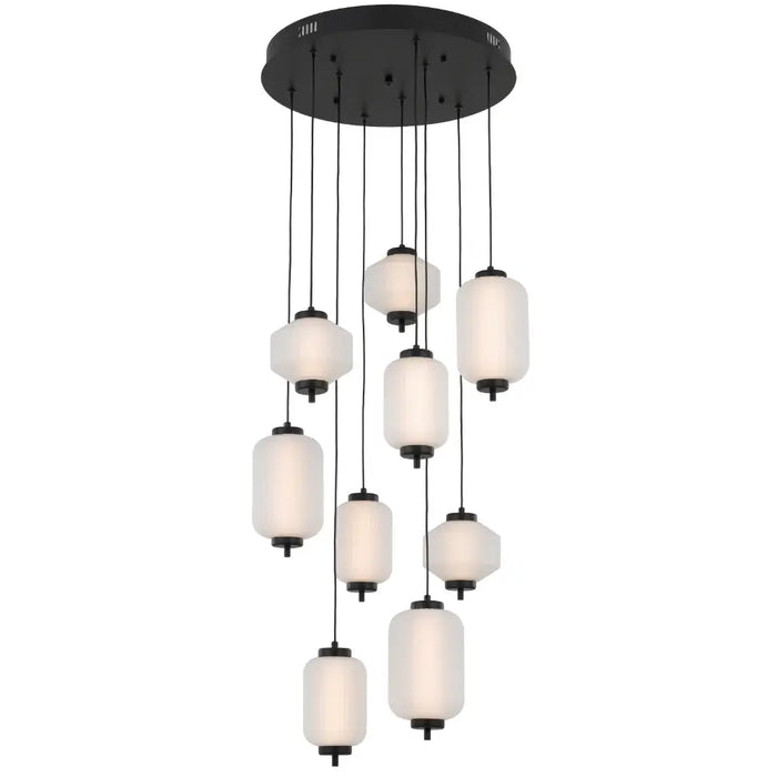 TORSO: 9 Light Glass LED Pendant Light (Available in Brass & Black)