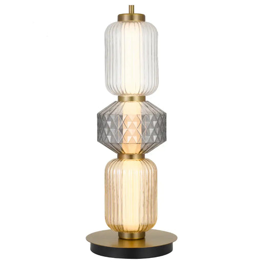 Telbix TORSO: Elegant Dimmable LED Table Lamp with Glass Shade (Available in Black & Brass)