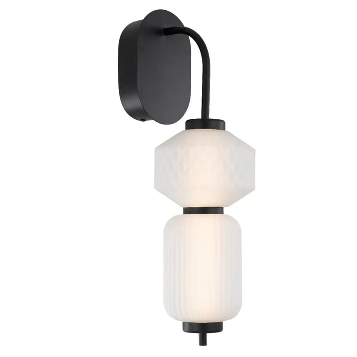 TORSO: IP20 3000K LED Wall Light with Glass Shade (available in Black & Brass)