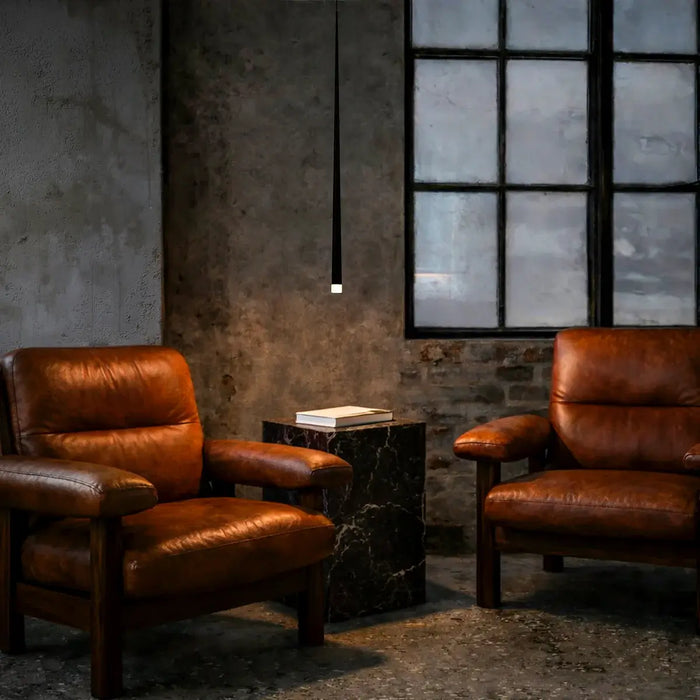 TRINA: Black 1 Light Contemporary Design LED Pendant Light