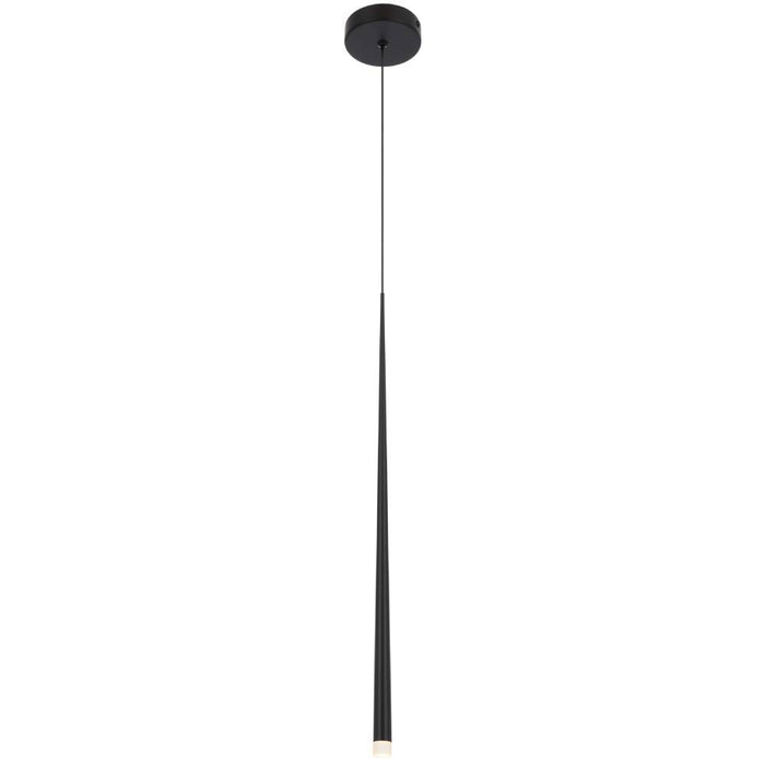 TRINA: Black 1 Light Contemporary Design LED Pendant Light