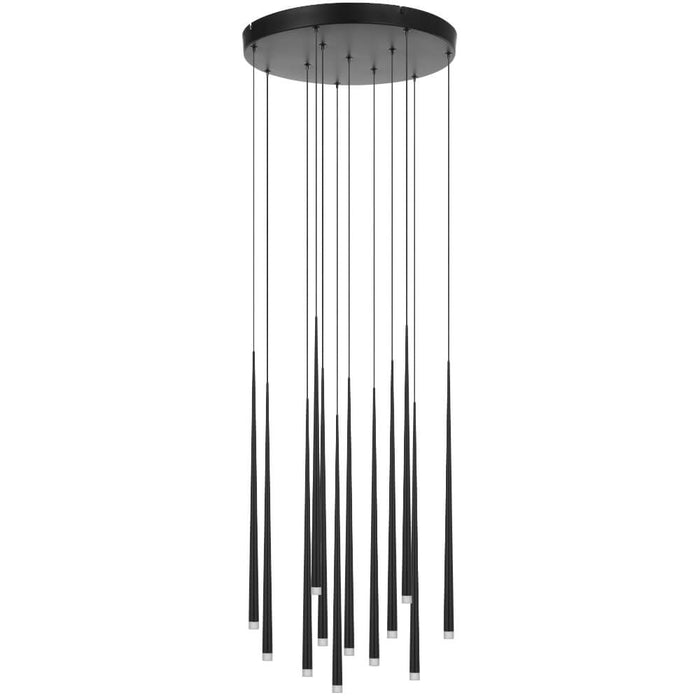 Telbix TRINA: Black 12 Light Contemporary Design LED Pendant Light