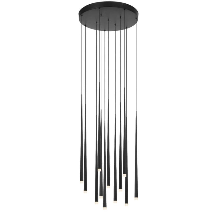 TRINA: Black 12 Light Contemporary Design LED Pendant Light