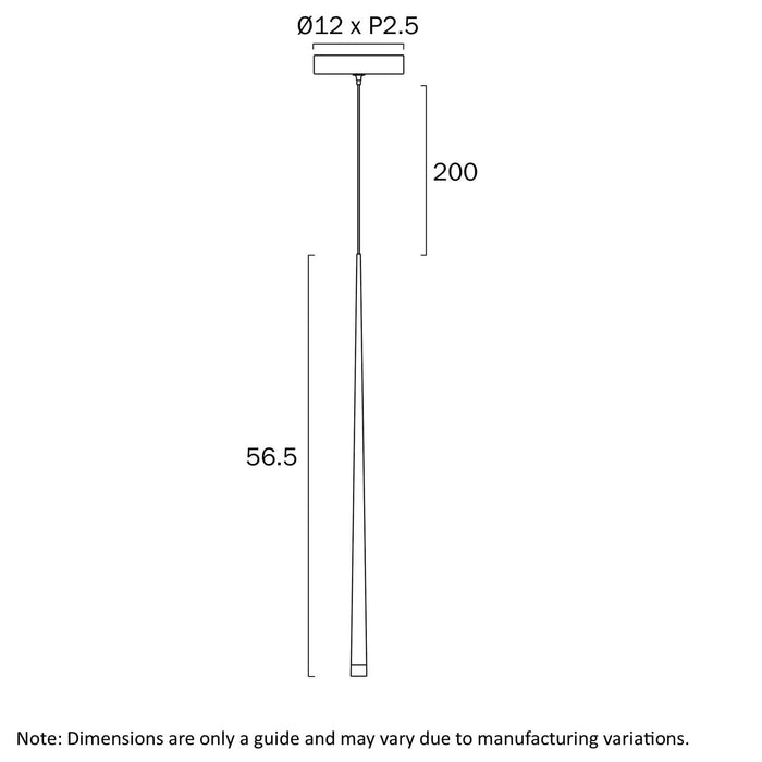 TRINA: Black 1 Light Contemporary Design LED Pendant Light