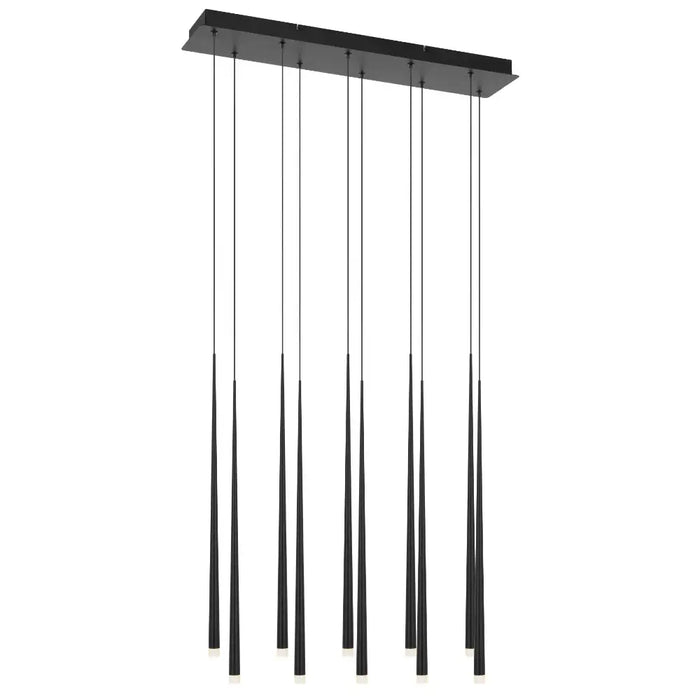 Telbix TRINA: Black 10 Light Contemporary Design LED Bar Pendant Light