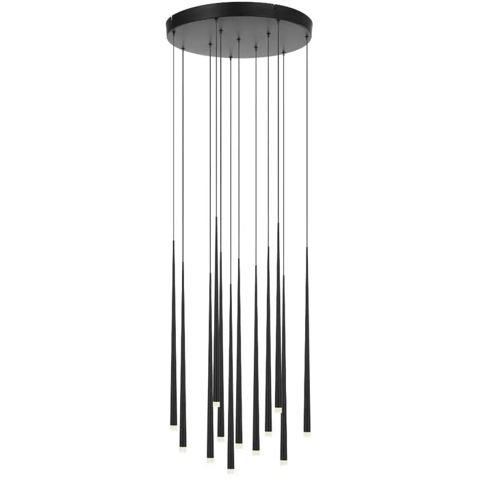 TRINA: Black 12 Light Contemporary Design LED Pendant Light
