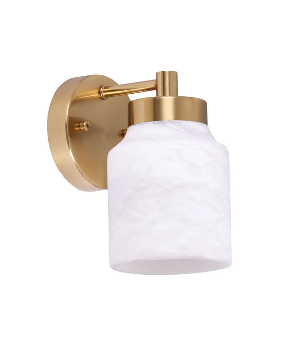 TUFO: White Jar Alabaster with Brass Highlight Interior Wall Light (Available in 1 Light and 3 Light)