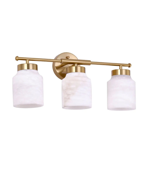CLA TUFO: White Jar Alabaster with Brass Highlight Interior Wall Light (Available in 1 Light and 3 Light)