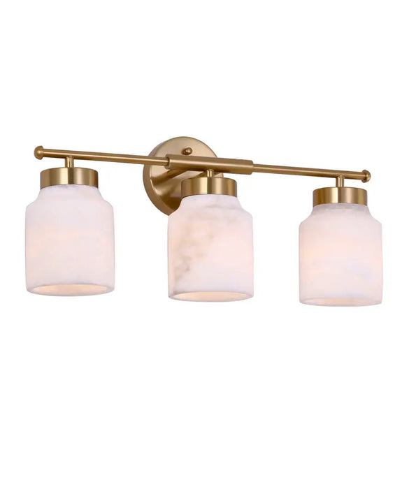 TUFO: White Jar Alabaster with Brass Highlight Interior Wall Light (Available in 1 Light and 3 Light)