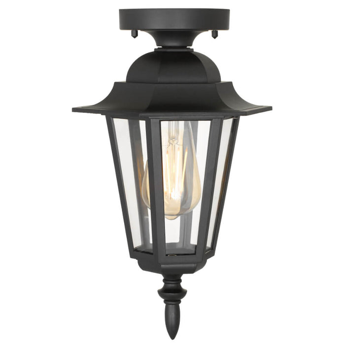 UPTON: Black Close to Ceiling Exterior Light