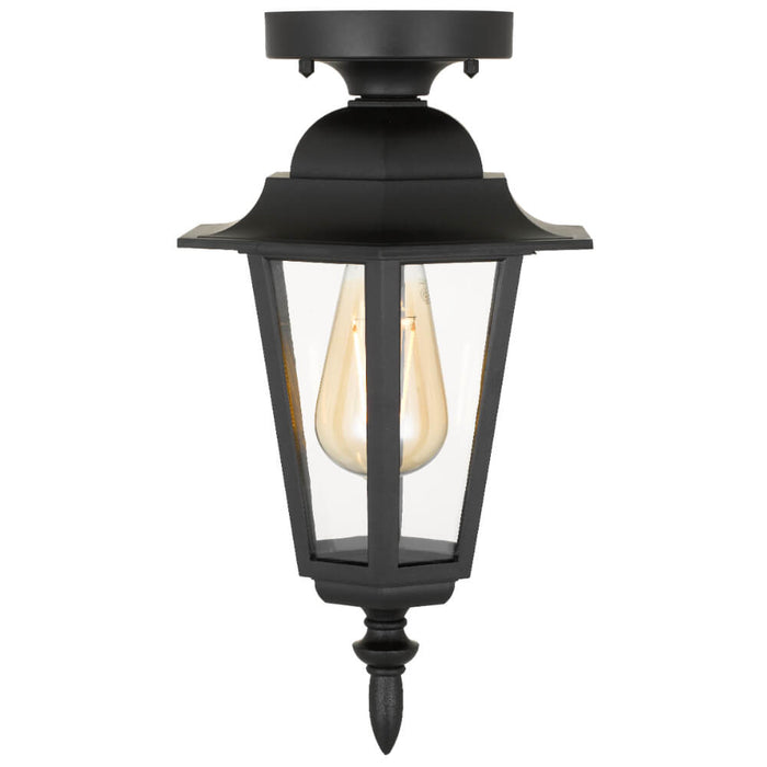 UPTON: Black Close to Ceiling Exterior Light