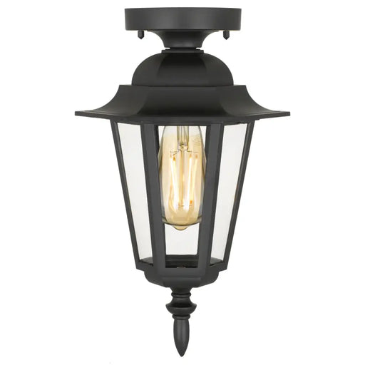 Telbix UPTON: Black Close to Ceiling Exterior Light