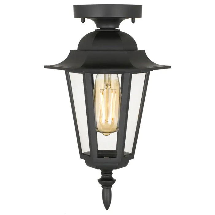 Telbix UPTON: Black Close to Ceiling Exterior Light