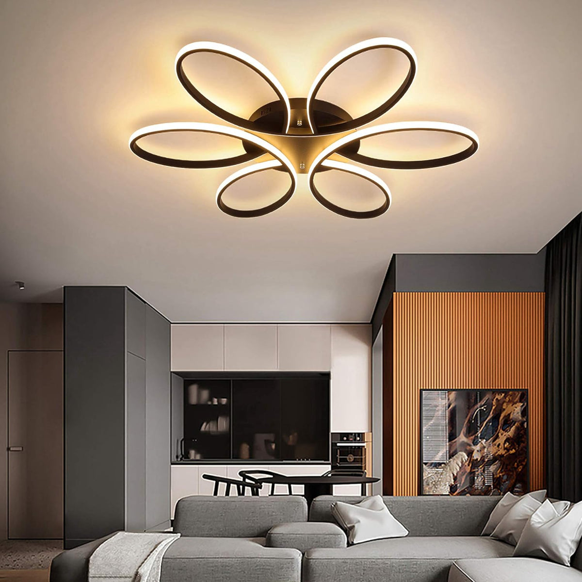 Image showcasing Modern LED Chandelier Light Fixture (90 cm) — Discount Lighting
