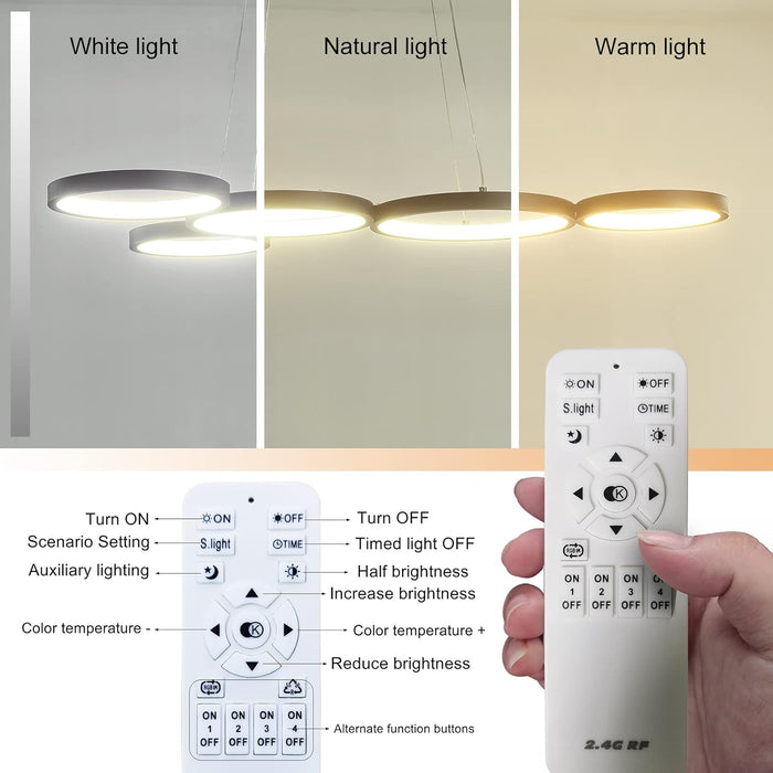 LED Black pendent Light with Remote Control, 54W — Discount Lighting