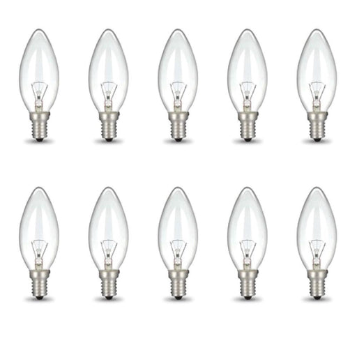 Bulk 10x E14 40W 220V Light Bulbs - C35 Candle Globe For Himalayan Salt Lamp