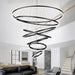 BAMDECOR A18815 Nordic Home Decor Dining Room Pendant lamp lights Ceiling Lamp Hanging Light Chandelier Lamps (7 Rings-Black)
