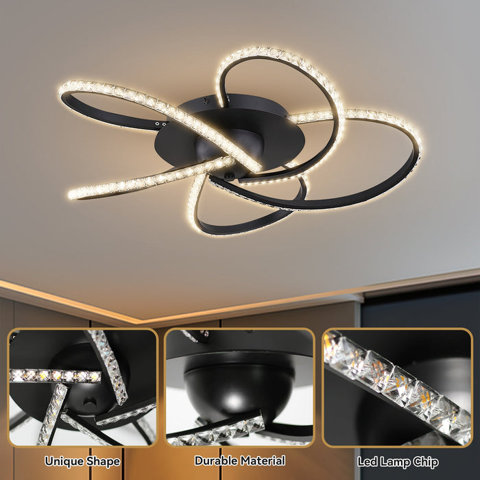 Irie Dimmable 5 Lights LED Ceiling Light - Black