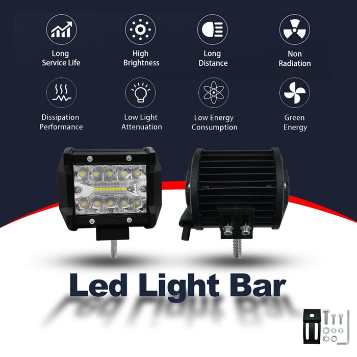 4 Inch 15W 1500Lm LED Strip Lamp Working Refit Off - Road Vehicle Light Roof Strip Light