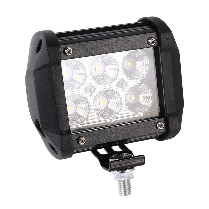 18W 6 LED White Light Floodlight Engineering Lamp / Waterproof IP67 SUVs Light Dc 10 - 30V Black
