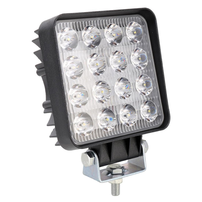 48W 4000Lm 16 Led White Light Condenser Engineering Lamp / Waterproof Ip67 Suvs Light Dc 10 - 30V Black