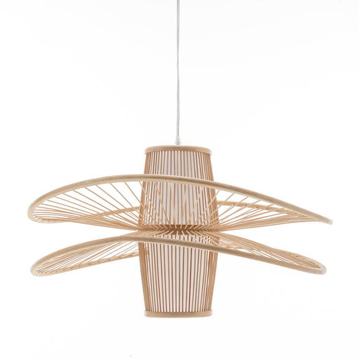 Elysian Breeze Double Natural Hand-Woven Bamboo Double Wide Pendant Lamp Light