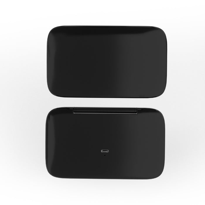  Black MR2326C Portable LED Illuminated Makeup Mirror - Foldable Lighted Vanity Mirror with 800mAh Battery