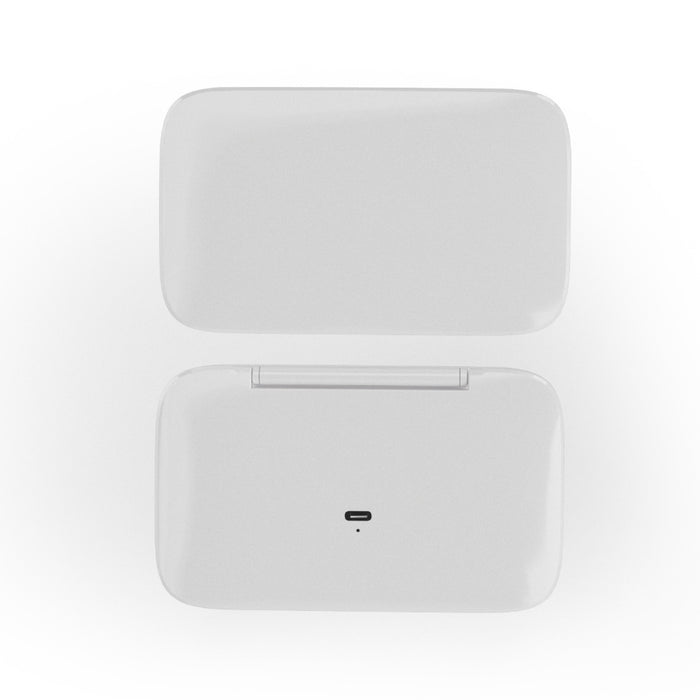 White MR2326C Portable LED Illuminated Makeup Mirror - Foldable Lighted Vanity Mirror with 800mAh Battery