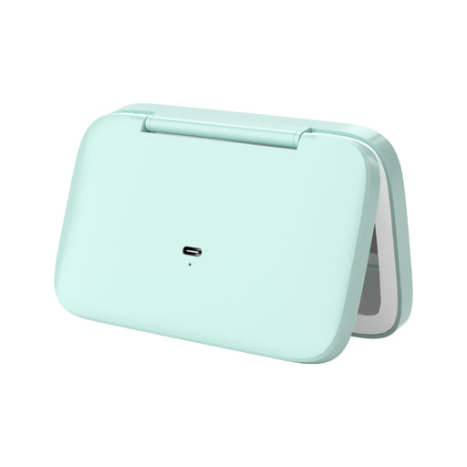 Green MR2326C Portable LED Illuminated Makeup Mirror - Foldable Lighted Vanity Mirror with 802mAh Battery