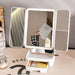 Elegant Tri-Fold Shell LED Vanity Mirror - Smart Makeup Gift with Storage & Illumination