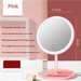 3PCS LED Makeup Mirror with Lights - Portable Tabletop Vanity Mirror, INS Style, Pink