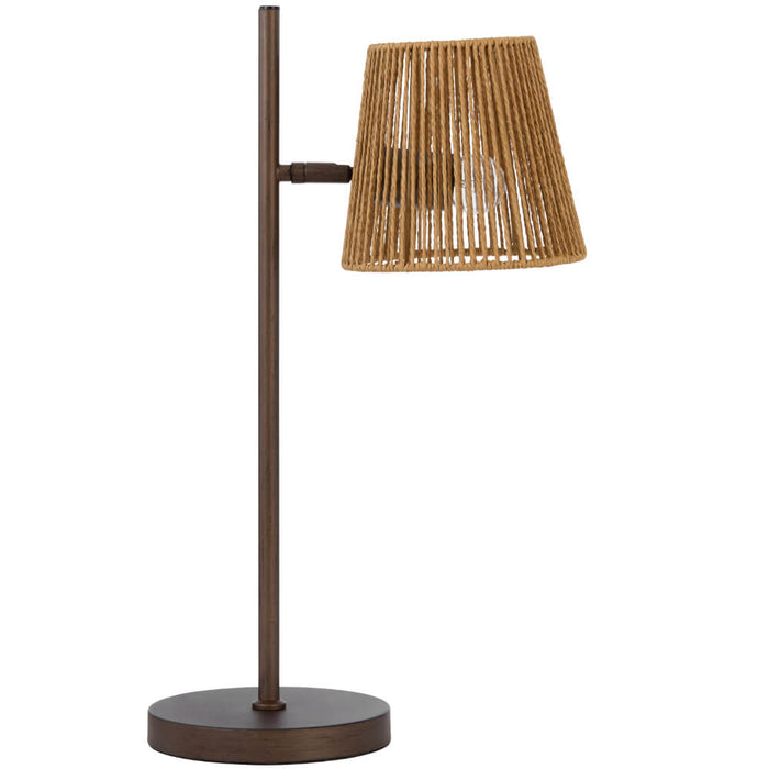 Telbix VALORA: Metal Table Lamp with Natural Fiber Shade (Available in Black & Natural)