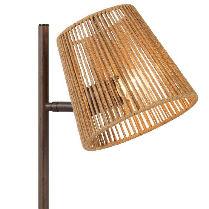 VALORA: Metal Floor Lamp with Natural Fiber Shade (Available in Black & Natural)