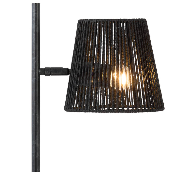 VALORA: Metal Floor Lamp with Natural Fiber Shade (Available in Black & Natural)