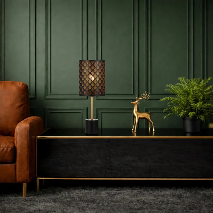 VALTOR: Modern Mediterranean Style Table Lamp (Available in Black/Antique Gold & White/Antique Gold)