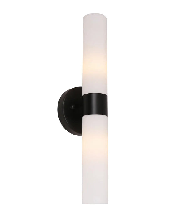 VARA: Tubular Up/Down Opal Glass Interior Wall Lights (Available in Black, Brass, White & Chrome)