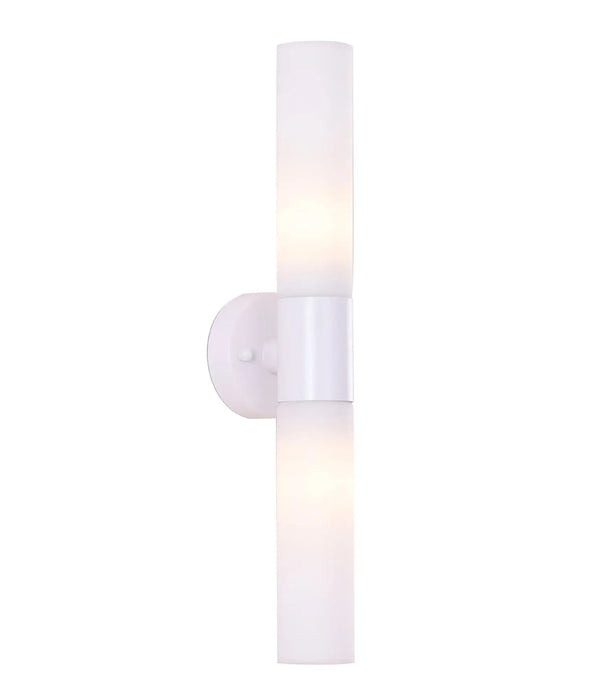 VARA: Tubular Up/Down Opal Glass Interior Wall Lights (Available in Black, Brass, White & Chrome)