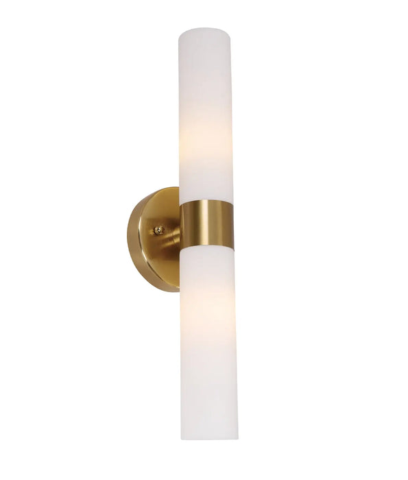 VARA: Tubular Up/Down Opal Glass Interior Wall Lights (Available in Black, Brass, White & Chrome)