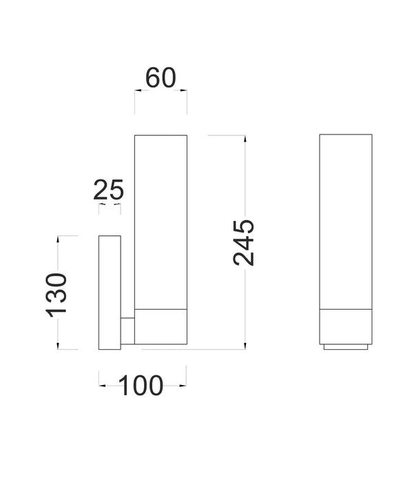 VARA: Tubular Up Opal Glass Interior Wall Lights (Available in Black, Brass, White & Chrome)